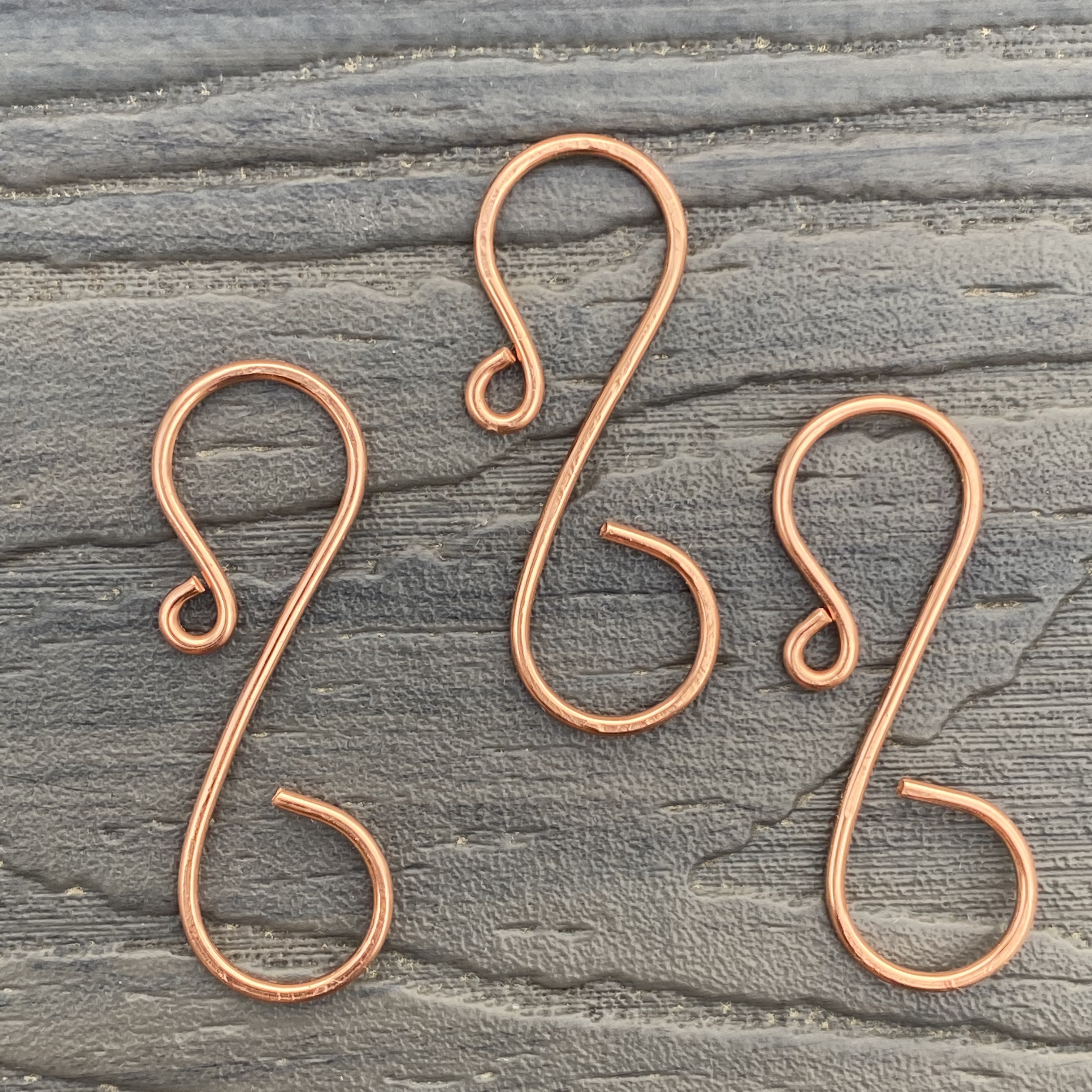 Twisted Ornament Hooks, 2, Set of 12. Choice of Gold, Silver, Copper, Rose  Gold, Green, Red, or Black