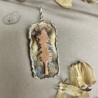 Evergreen pine mixed metal pendant #9, view 1