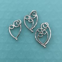 Mother & 1, 2, or 3 child pendant, sterling silver.