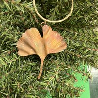 Copper ginkgo leaf ornament