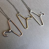 Hanger necklace, choice of copper, brass, or sterling