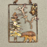 Bear, Pine, Deep Creek Lake contour mini picture ornament2