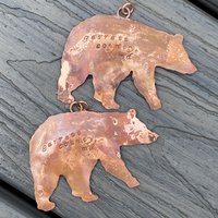 Garrett County MD copper bear ornament, view 2