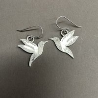 Sterling hummingbird earrings, view 1