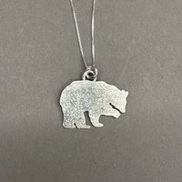 Bear Silhouette Pendant Sterling Silver Bear Necklace