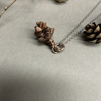 Copper pine hemlock cone pendant, 5