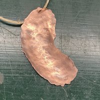 Copper pickle ornament, reverse view.