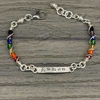 “Human” rainbow sterling bracelet, view 1