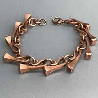 Horseshoe Nail Link Bracelet, Copper Coated