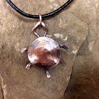 copper penny sea turtle necklace