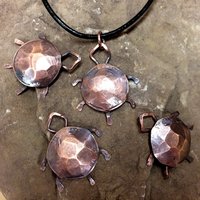 copper penny sea turtle necklace