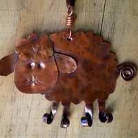copper sheep ornament