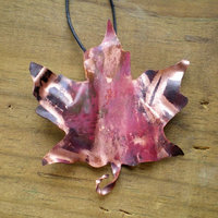 copper maple leaf ornament