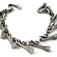 horseshoe nail equestrian link bracelet