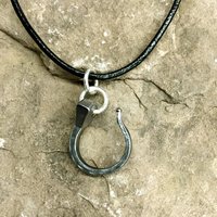 lucky horseshoe, horseshoe nail necklace pendant