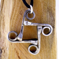 horseshoe nail square pendant