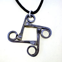 horseshoe nail square necklace