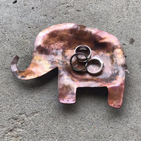 copper elephant trinket dish