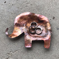 copper elephant trinket dish