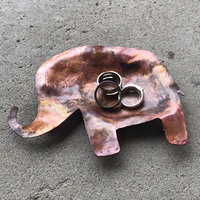 copper elephant trinket dish