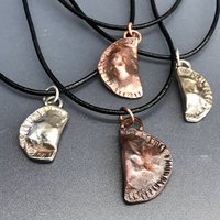 Pierogi Necklace, sterling silver or copper