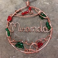 Copper Wire Written Name Ornament