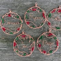 copper wire written name ornament examples