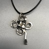 horseshoe nail shamrock clover necklace