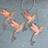 copper hummingbird ornament variations
