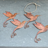 copper hummingbird ornament variations