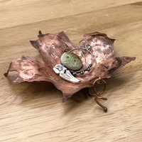 copper maple leaf trinket dish