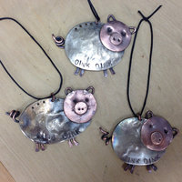spoon pig ornament, 3 samples