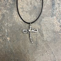 Horseshoe nail dragonfly necklace, photo 2.