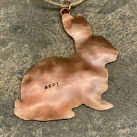 copper bunny rabbit ornament