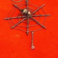 Copper spider web ornament 3d view