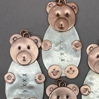 Spoon teddy bear ornament, close up.