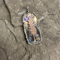 Evergreen pine mixed metal pendant #9, view 4