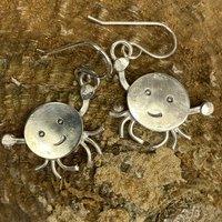 Sterling silver crab earrings, photo 2
