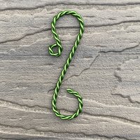 Twisted 2" ornament hooks, green.