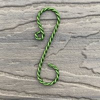 Twisted 2" ornament hooks, green.
