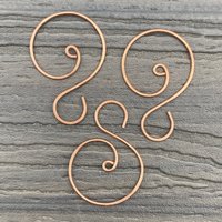 Copper, large swirl ornament hooks