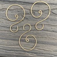 Gold/Brass, large swirl ornament hooks