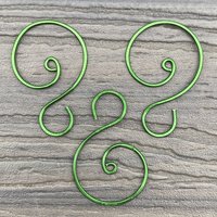 Green, large swirl ornament hooks