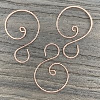 Rose Gold, large swirl ornament hooks