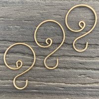 Twisted Ornament Hooks, 2, Set of 12. Choice of Gold, Silver, Copper, Rose  Gold, Green, Red, or Black