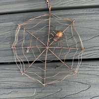 Copper Spider Web Hanging Decoration