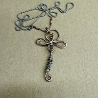 Sterling & Copper Dragonfly Pendant, close up view.