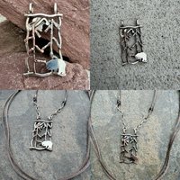 Mountain Scene Shadowbox-style Necklace