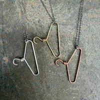 Miniature Coat Hanger Necklace, Choice of Sterling, Copper, Brass