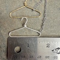 Miniature Coat Hanger Necklace, Choice of Sterling, Copper, Brass